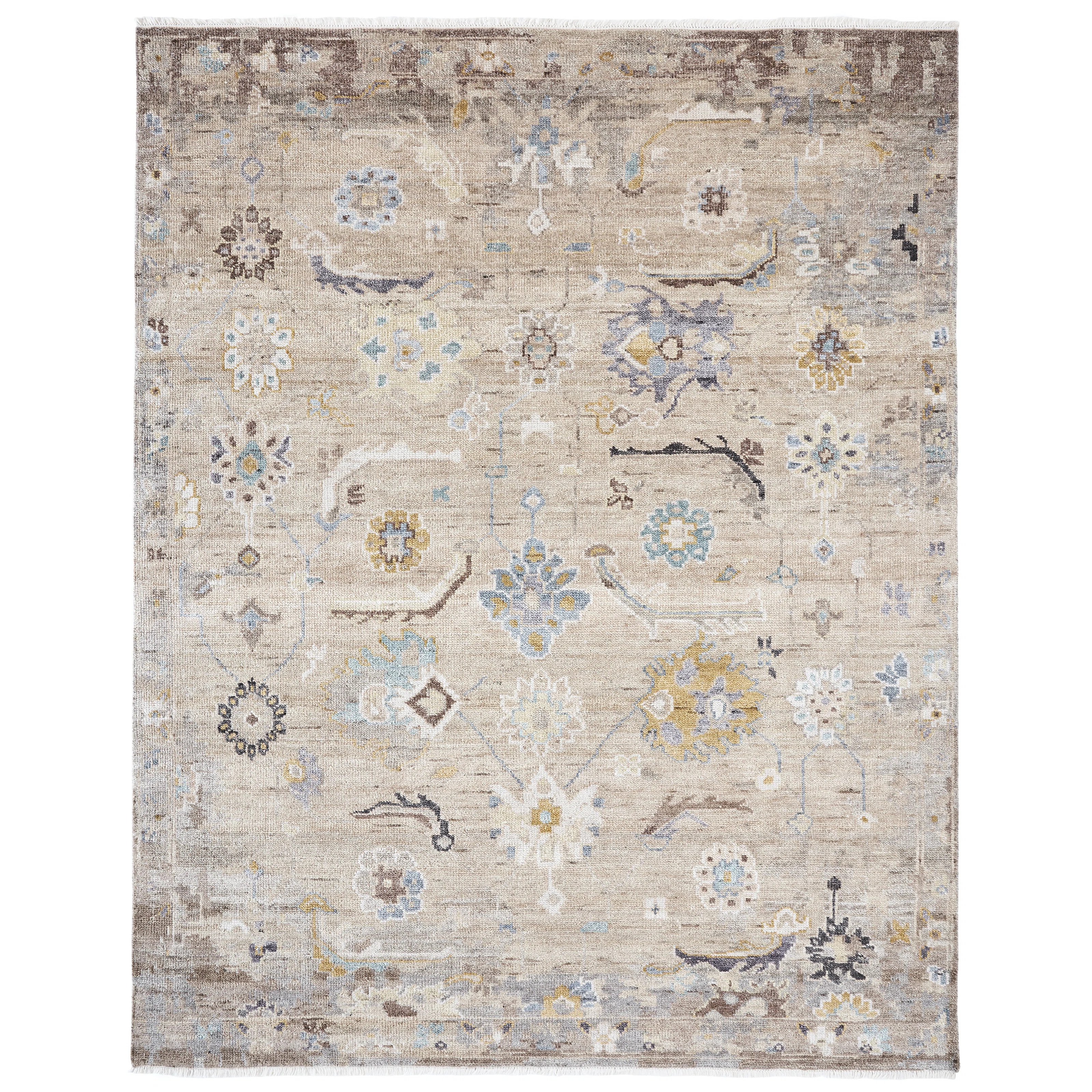 Francess Hand Knotted Oriental Area Rug in Tan | Perigold