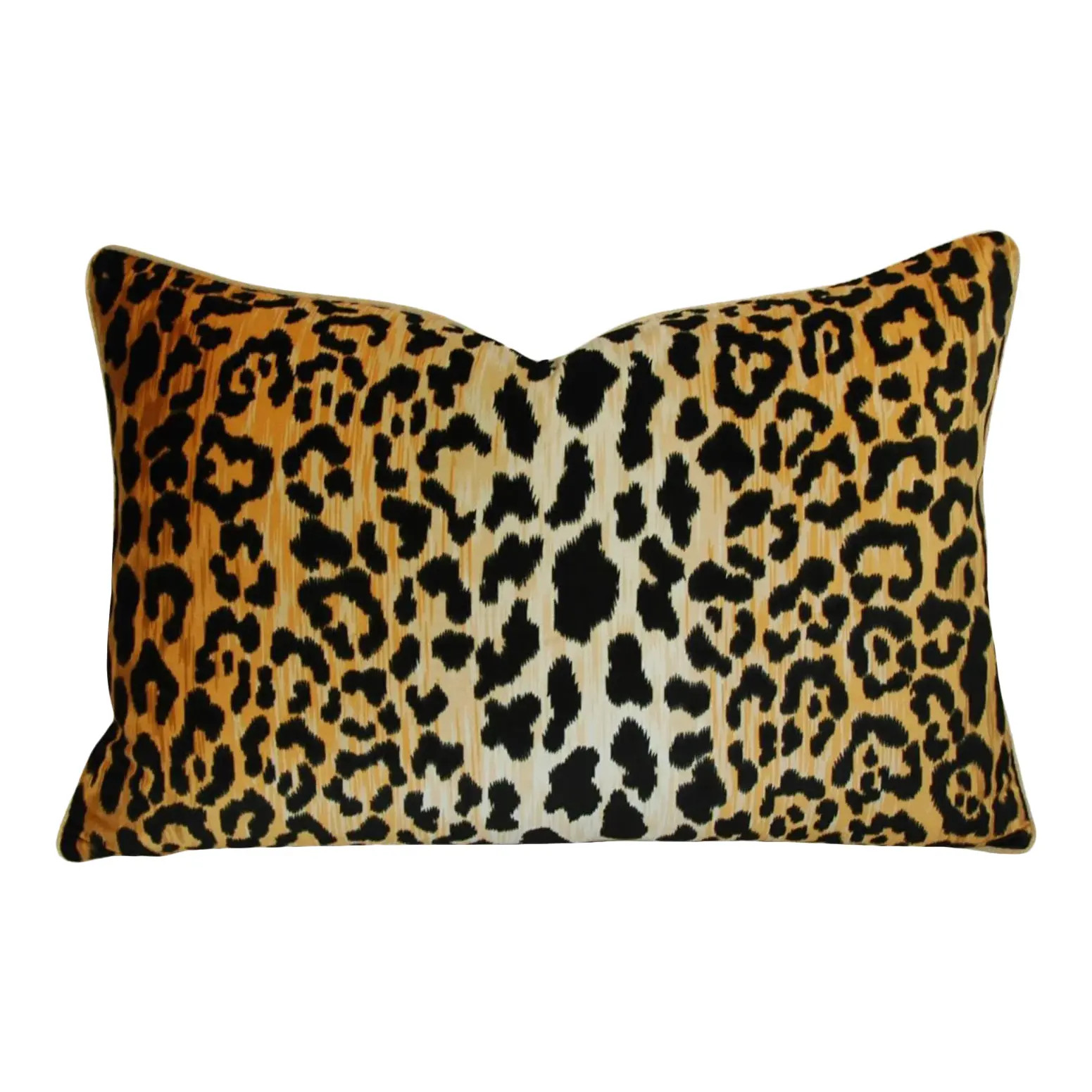 Hollywood Glam Leopard Spot Safari Velvety Cotton Feather & Down Pillow 26" x 18" | Chairish