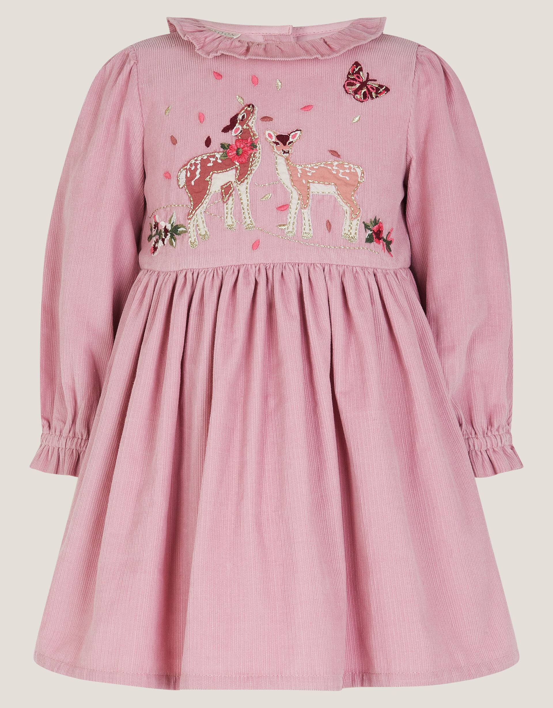 Baby Felicity Embroidered Corduroy Dress Pink | Monsoon (UK)