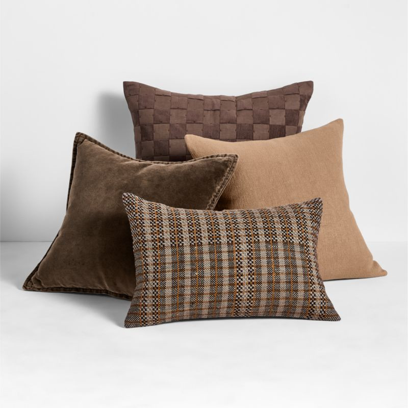Tonal Brown Throw Pillow Arrangement | Crate & Barrel | Crate & Barrel