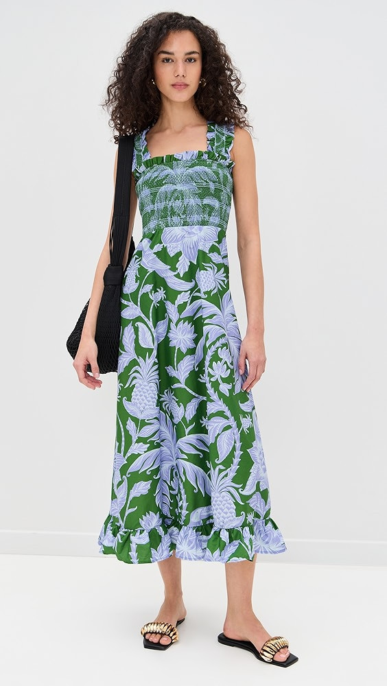 FARM Rio Tropical Swing Green Sleeveless Midi Dress | Shopbop | Shopbop