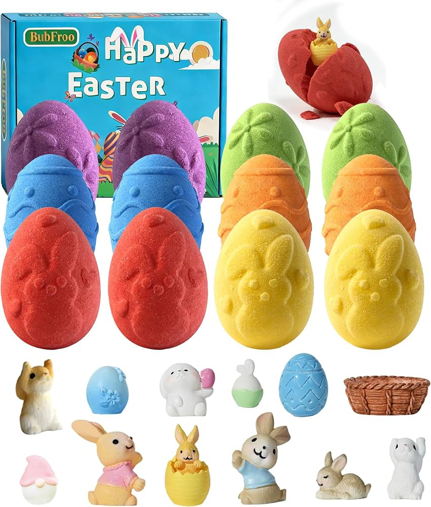 Bath Bombs for Kids, Easter Egg Organic Natural Bath Bomb with Surprise Toys Inside, Bubble Bath ... | Amazon (US)