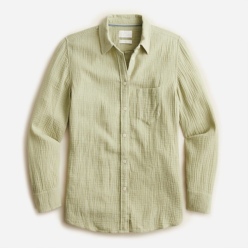 J.Crew: Classic-fit Soft-crinkle Gauze Shirt For Women | J.Crew US