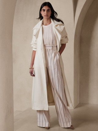 Silvia Linen Trench Coat | Banana Republic (US)