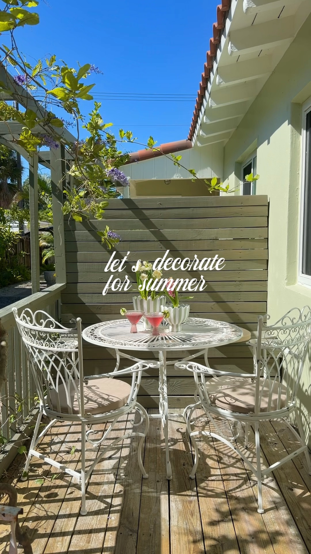 vintage inspired outdoor furniture set up 🤍🌷🌼 

#ad such a simple addition and it made the biggest difference 🤍🌷🌸 @Wayfair  way day is happening for 3 days and they have the best deals!!! up to 80% off!!!! run don’t walk 🌟✨#WayfairPartner #WayDay #Wayfair

#LTKSeasonal #LTKHome #LTKmorningroutine