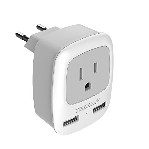 European Travel Plug Adapter, TESSAN International Power Plug with 2 USB, Type C Outlet Adaptor C... | Amazon (US)