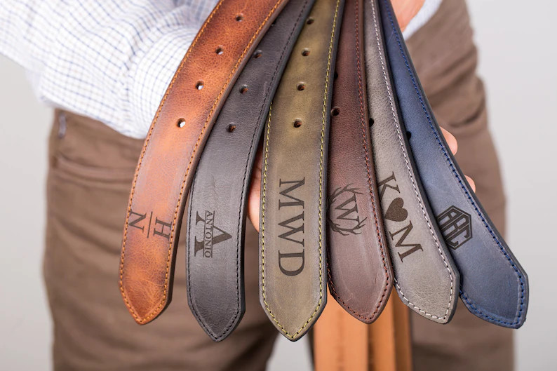 Personalized Handmade Belt for Dad, Valentines Day Gift for Him, Gift for Dad, Custom Leather Bel... | Etsy (Global)