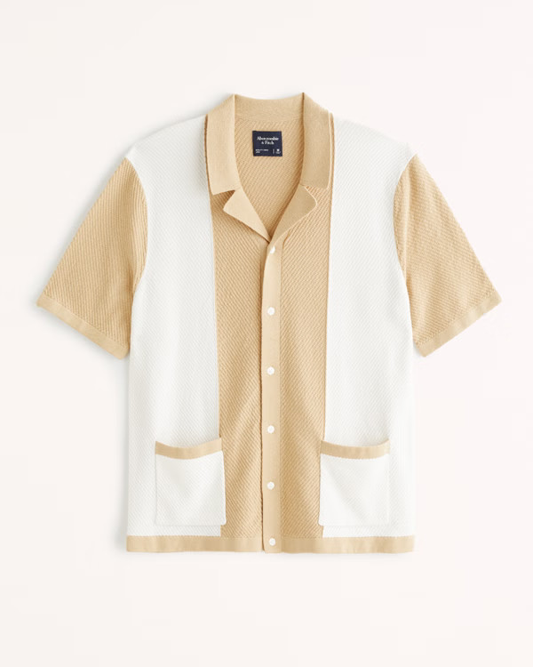 Colorblock Button-Through Sweater Polo | Abercrombie & Fitch (US)
