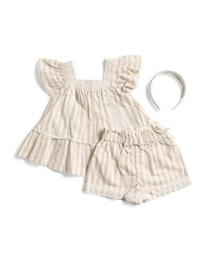 Toddler Girls 2pc Striped Matchback Top And Shorts Set | TJ Maxx