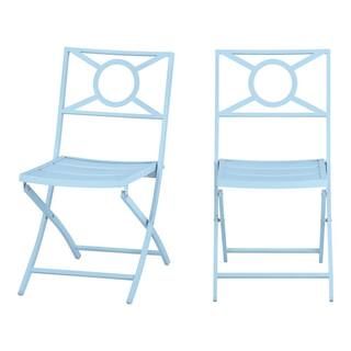 Mix and Match Surf Metal Folding Outdoor Dining Chair (1-Piece) | The Home Depot