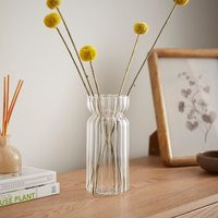 Single Waisted Ribbed Glass Vase | Dunelm (migrated)