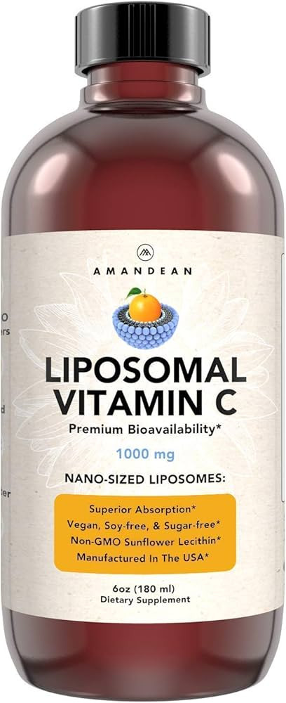 AMANDEAN Liposomal Vitamin C 1000mg. Liquid VIT C Supplement. Immune Support, Skin Health, Collag... | Amazon (US)