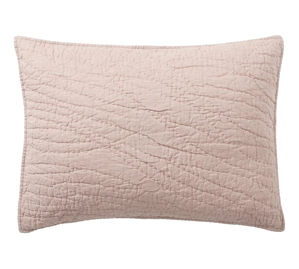 Belgian Flax Linen Handcrafted Quilted Sham | Pottery Barn (US)