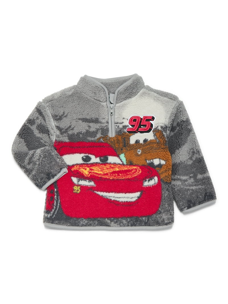 Disney Pixar Cars Toddler Boys Plush Fleece Half Zip Sweatshirt, Sizes 12M-5T | Walmart (US)