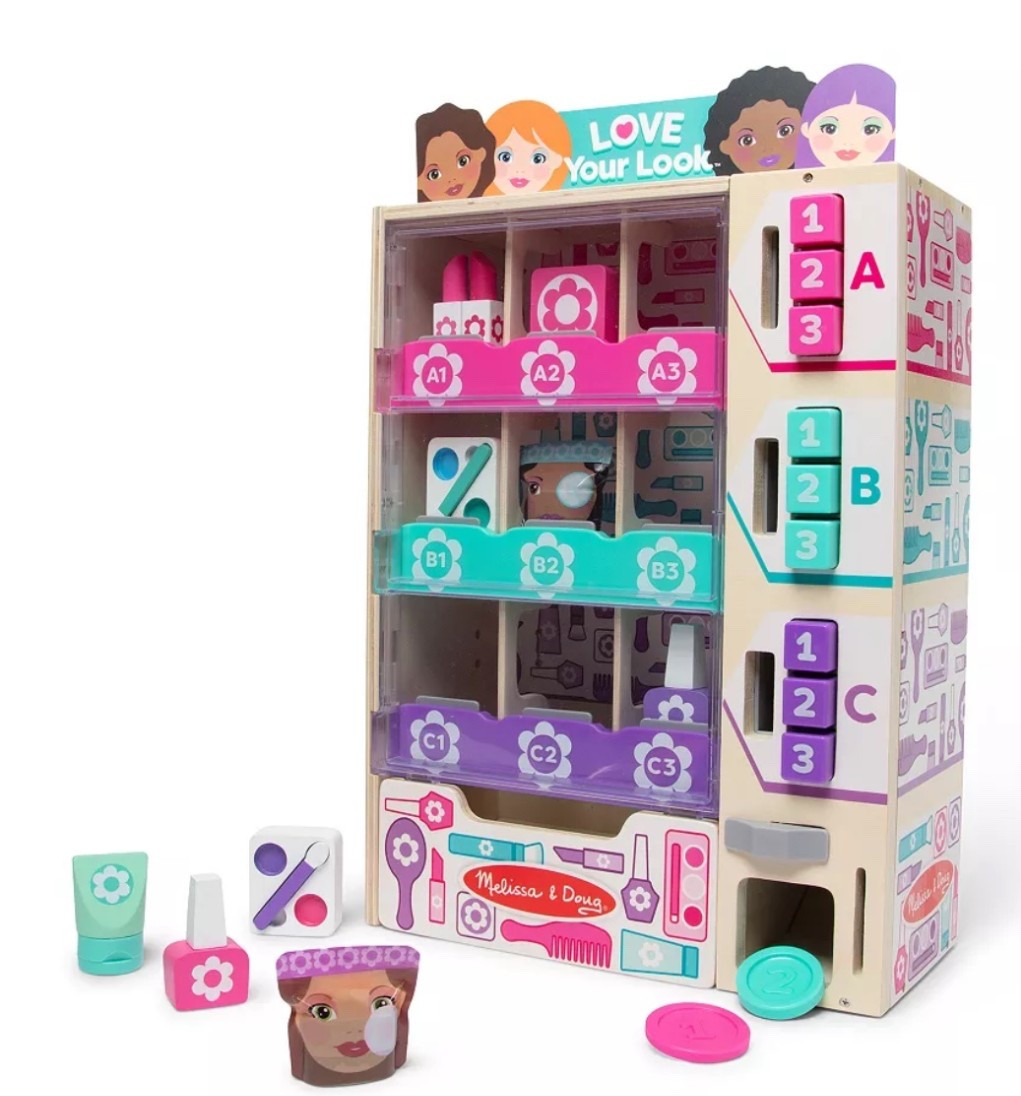 The Melissa and Doug beauty vending machine play set is on sale for just $45 🩷💜
Melissa and Doug toys/ wooden toys/ makeup toy/ toddler girl toys/ little girl toys/ Christmas gift guide/ toddler girl gift guide/little girl gift guide

#LTKGiftGuide #LTKKids #LTKFindsUnder50
