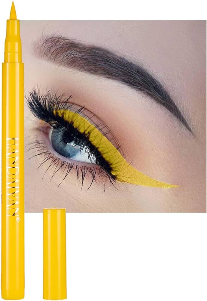DekRion Liquid Eyeliner, Yellow Eyeliner Liquid, Long-lasting Colored Eyeliners, White Black Red ... | Amazon (US)