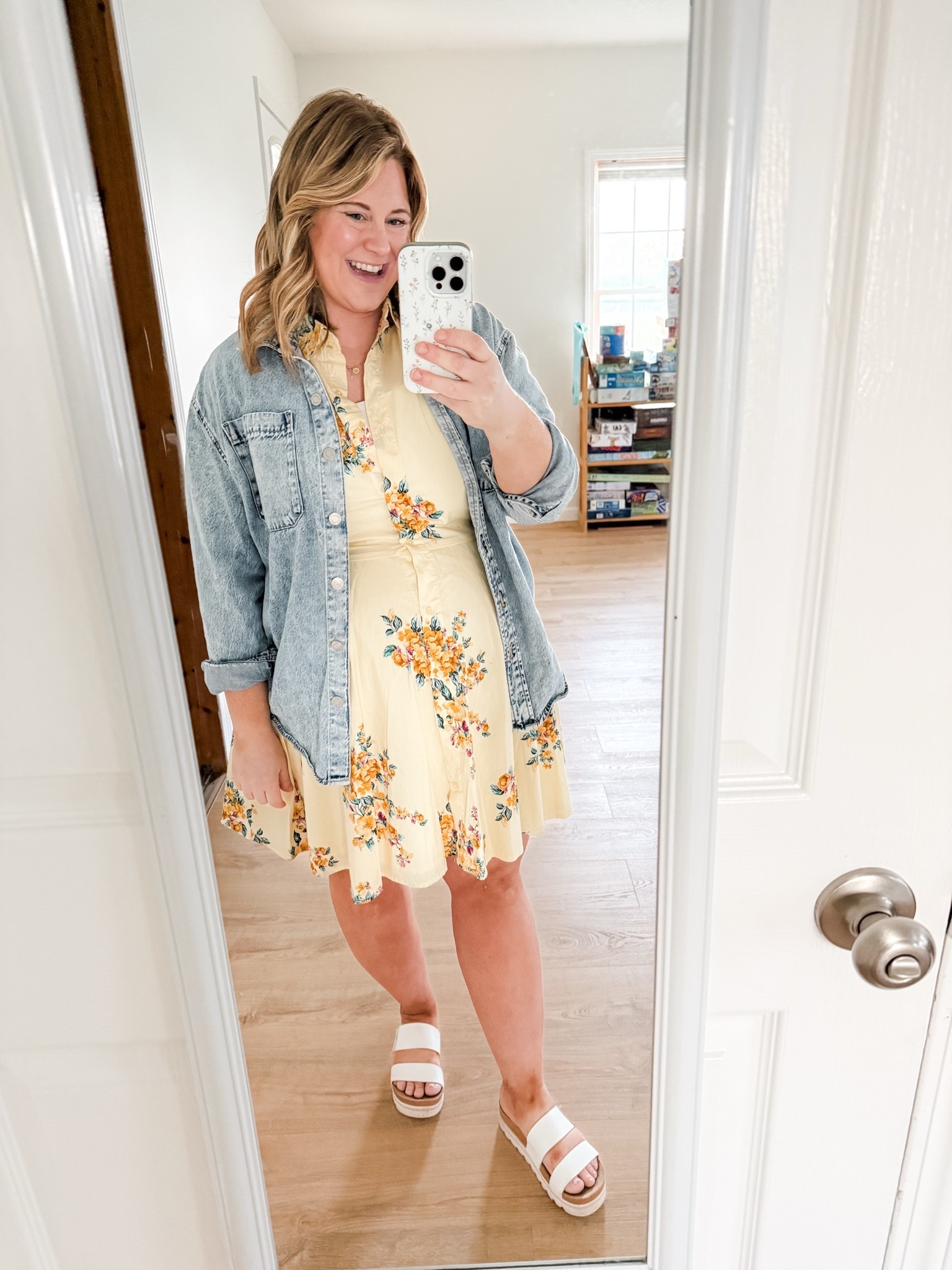 Teacher outfit! Wearing an XL in my denim shirt and my dress - bump and nursing friendly!

#LTKWorkwear #LTKBump #LTKMidsize