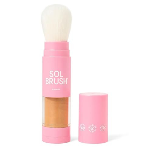 Sol Brush Mini SPF 50 Mineral Sunscreen Powder, Broad Spectrum UVA/UVB Protection Sunscreen, Mess Free Brush On Applicator, Clean & Cruelty Free, Water Resistant (80 Minutes), Travel Size, Medium | Amazon (US)