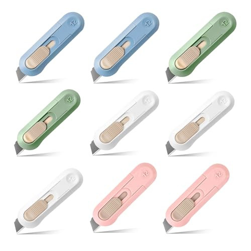 9 PSC Box Cutter,Retractable Box Opener, Package Opener, Easy Slide Retractable Cute Utility Knife For Opening Daily Express Boxes, Envelopes, Packages, Paper tapes and more (9 PSC Box Cutter) | Amazon (US)