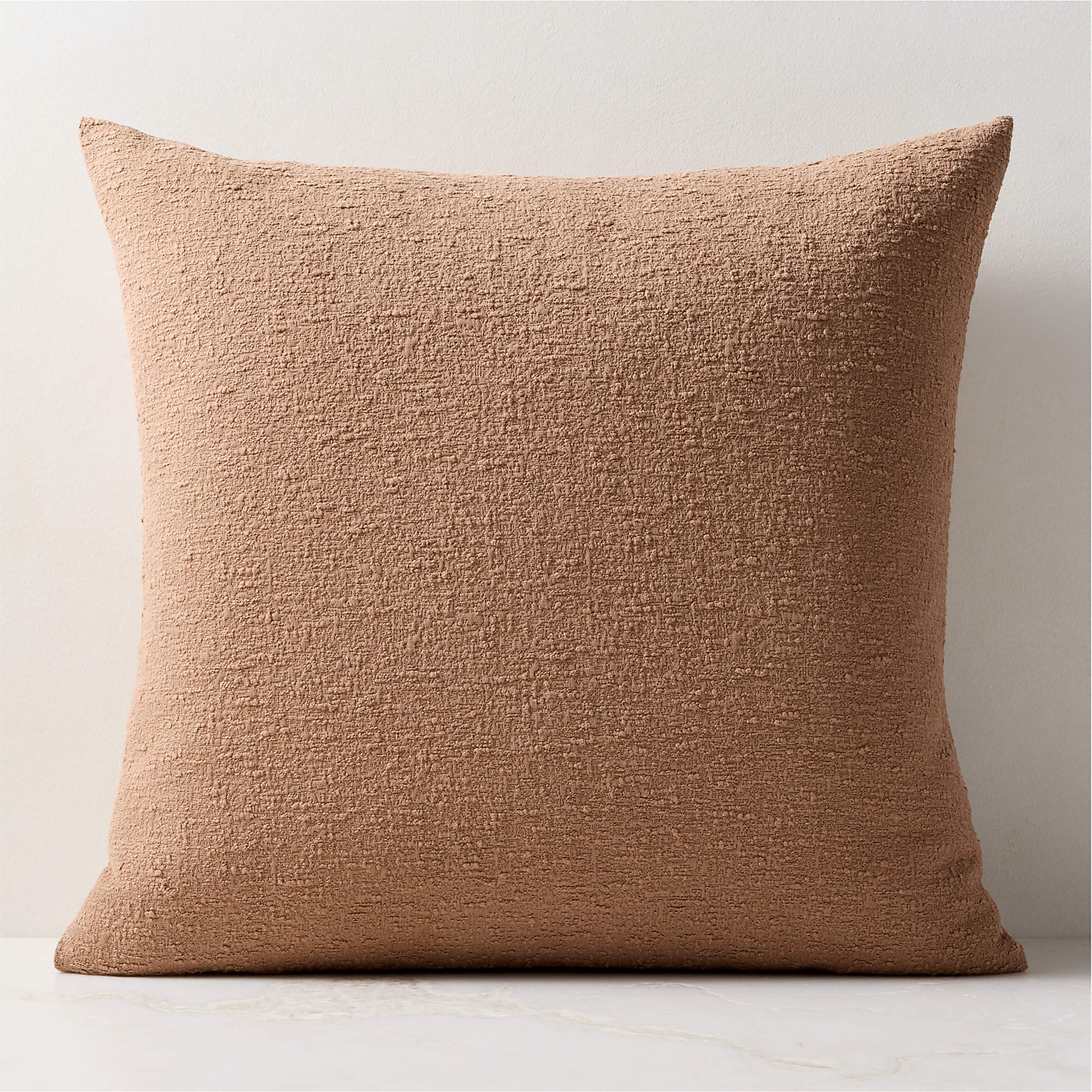 Cocoa Brown Boucle Throw Pillow With Down-Alternative Insert 23"x23" + Reviews | CB2 | CB2
