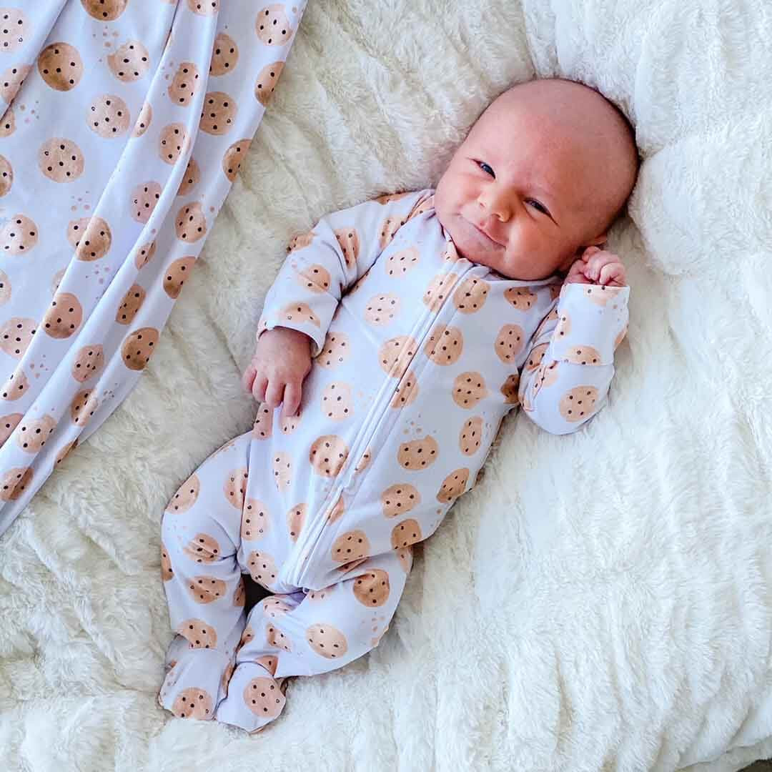 Cookie Crumble Zipper Footie | Caden Lane