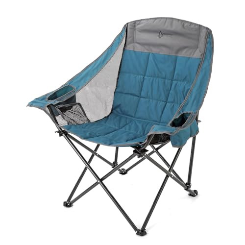 ARROWHEAD OUTDOOR Oversized Folding Camp Chair w/Adjustable Double Sized Cup Holder, Mesh Sides, Inner Pockets, Carry Bag, 300 LBS Weight Capacity | Amazon (US)