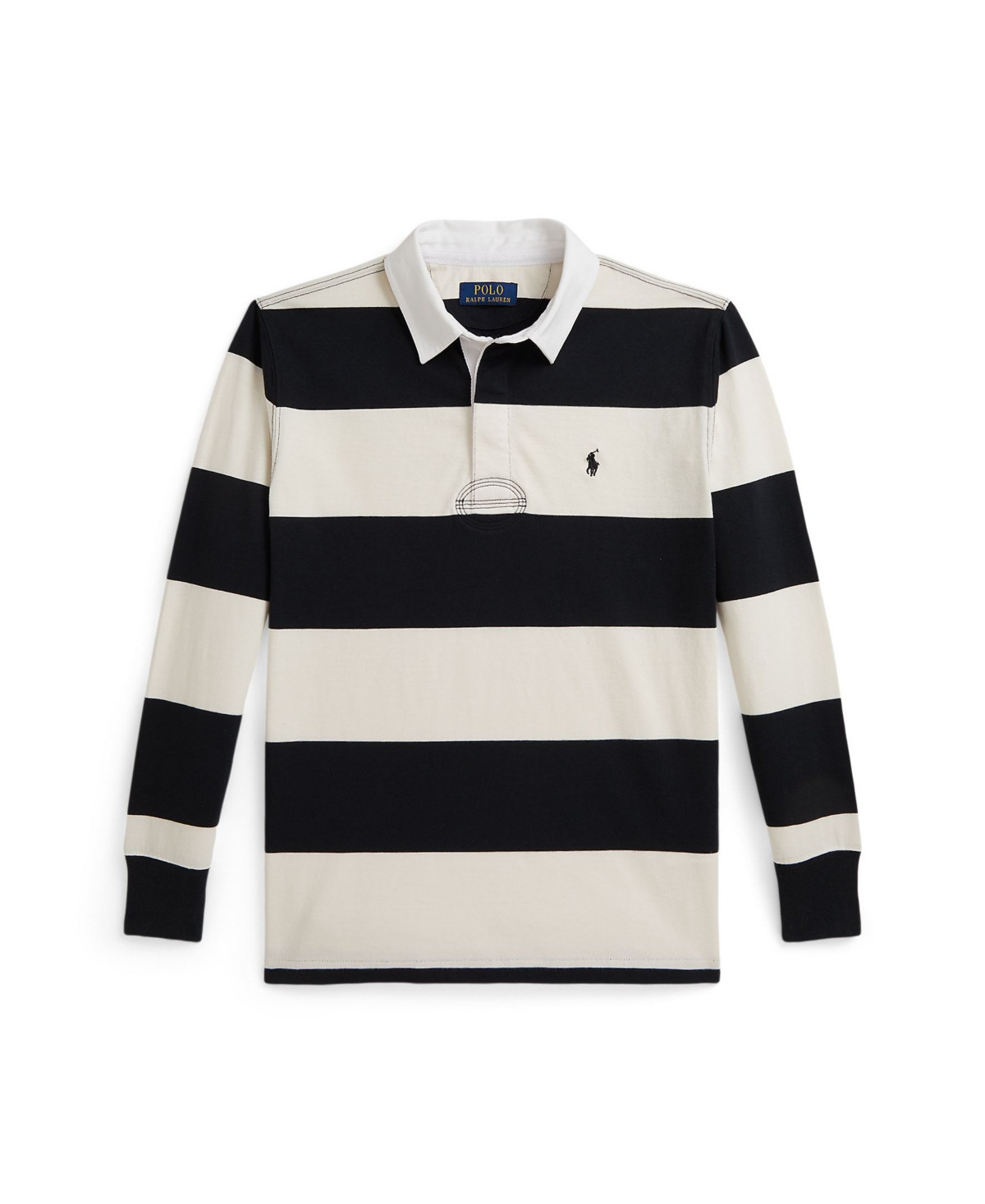 Polo Ralph Lauren Boys 8-20 Striped Rugby T-Shirt - Polo Black/White | Macy's