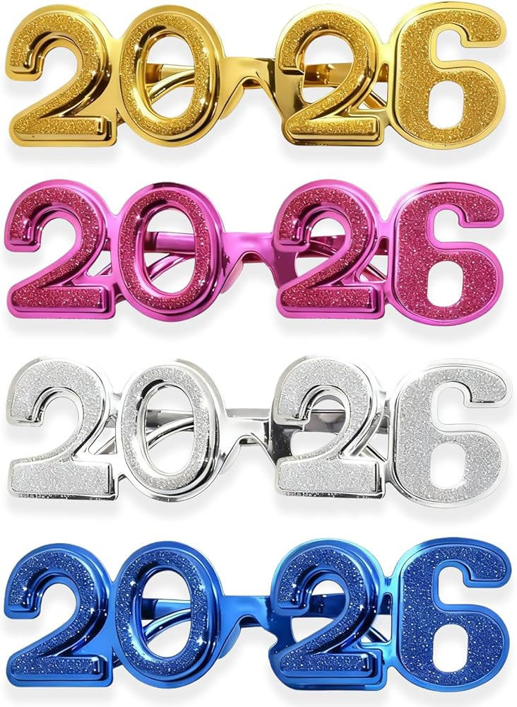 2026 Glasses Happy New Year Class of 2026 Decorations for New Years Eve Party Supplies 2026(Pack ... | Amazon (US)