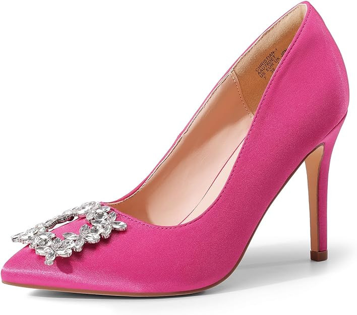 DREAM PAIRS Women's High Heels Wedding Rhinestone Pumps Closed Toe Stiletto Sparkly Sexy Pointed ... | Amazon (US)