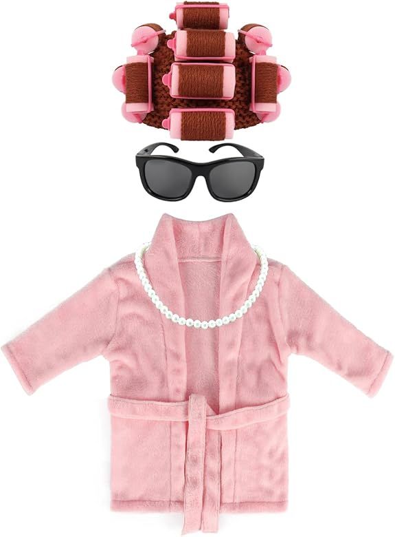 Adolala Newborn Photography Props 4 PCS Photoshoot Outfits Bathrobe Baby Curler Hat Bead Necklace... | Amazon (US)