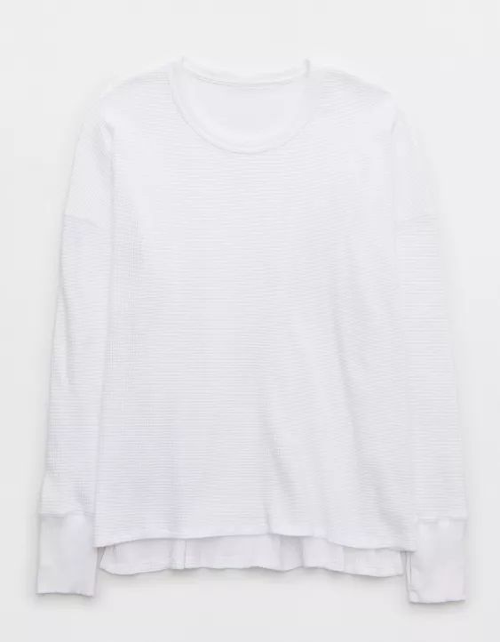 OFFLINE By Aerie Wow! Waffle Long Sleeve T-Shirt | American Eagle Outfitters (US & CA)