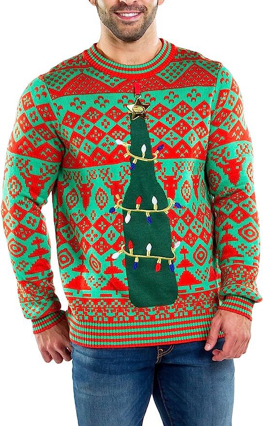 Tipsy Elves Ugly Christmas Sweaters for Guys - Men's Outrageously Tacky Funny Holiday Pullovers | Amazon (US)