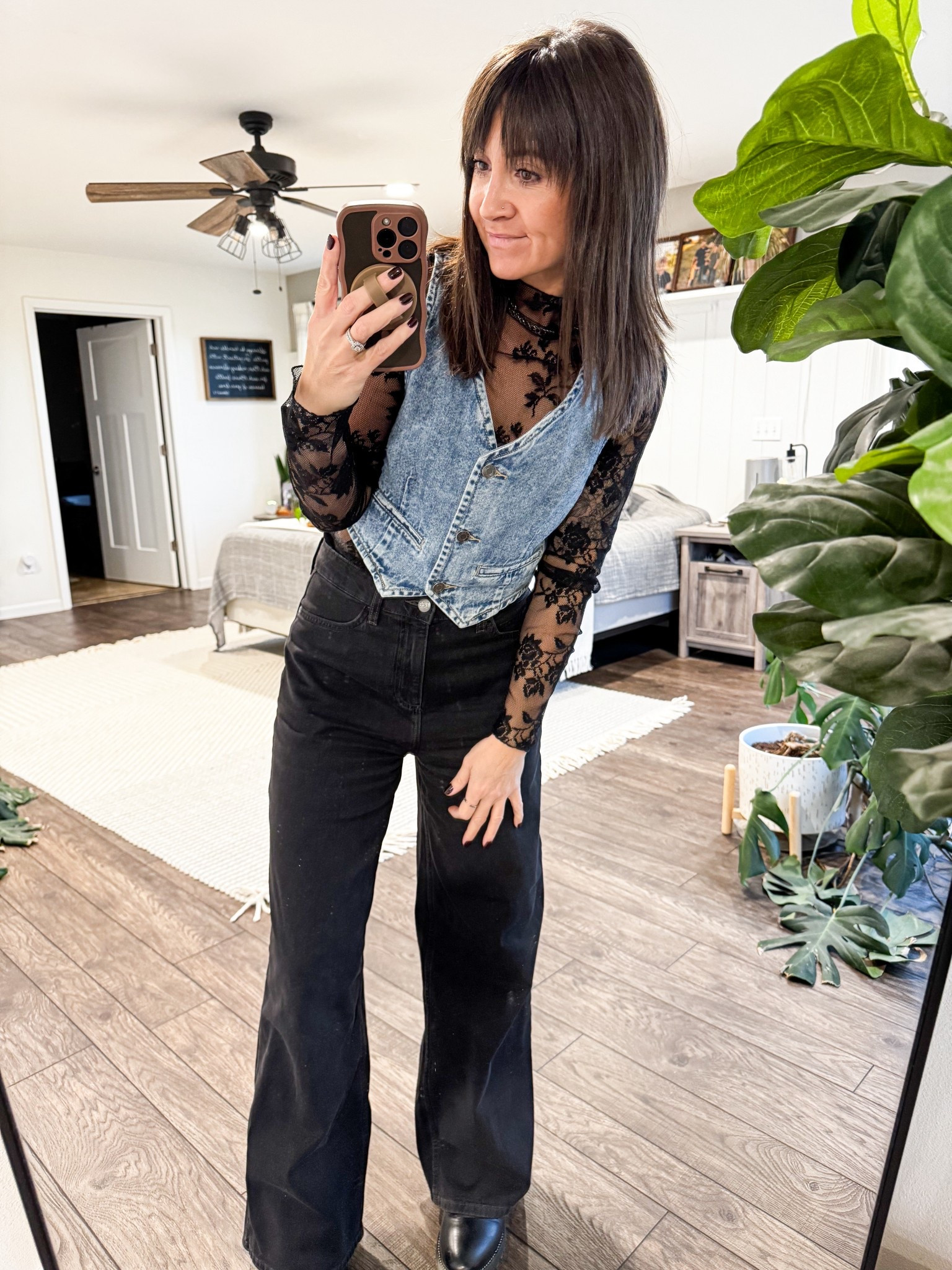 Spice things up a bit 🖤🖤

Lace: small
Vest: small 
Pants: 2

I’m in love 🥰 

#LTKmomlife #LTKootd #LTKFindsUnder100