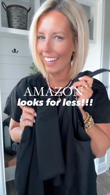 I love these looks for less options from @amazon 🙌🏻 Of course they come in all different colors options but I was obviously feeling the black!!!!
Wearing size small in everything! 

#LTKfindsunder50 #LTKsalealert #LTKstyletip