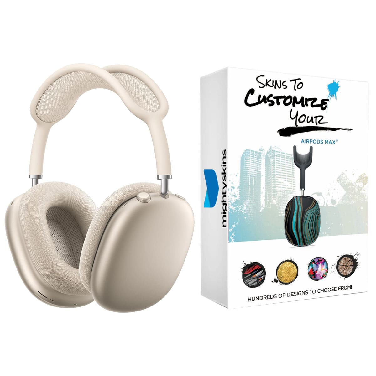 Apple - AirPods Max USB-C Active Noise Cancellation Headphones with MightySkins Customization Code - Starlight - Gold | Best Buy U.S.