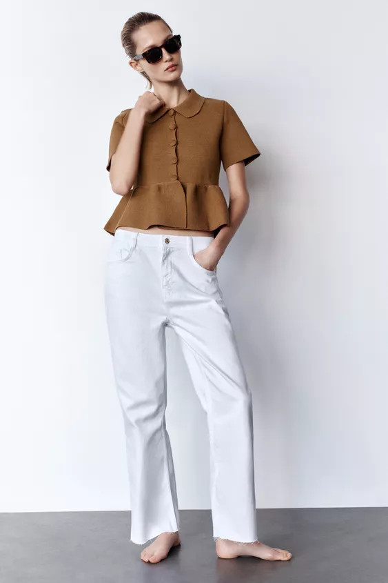 PEPLUM KNIT CARDIGAN | Zara US