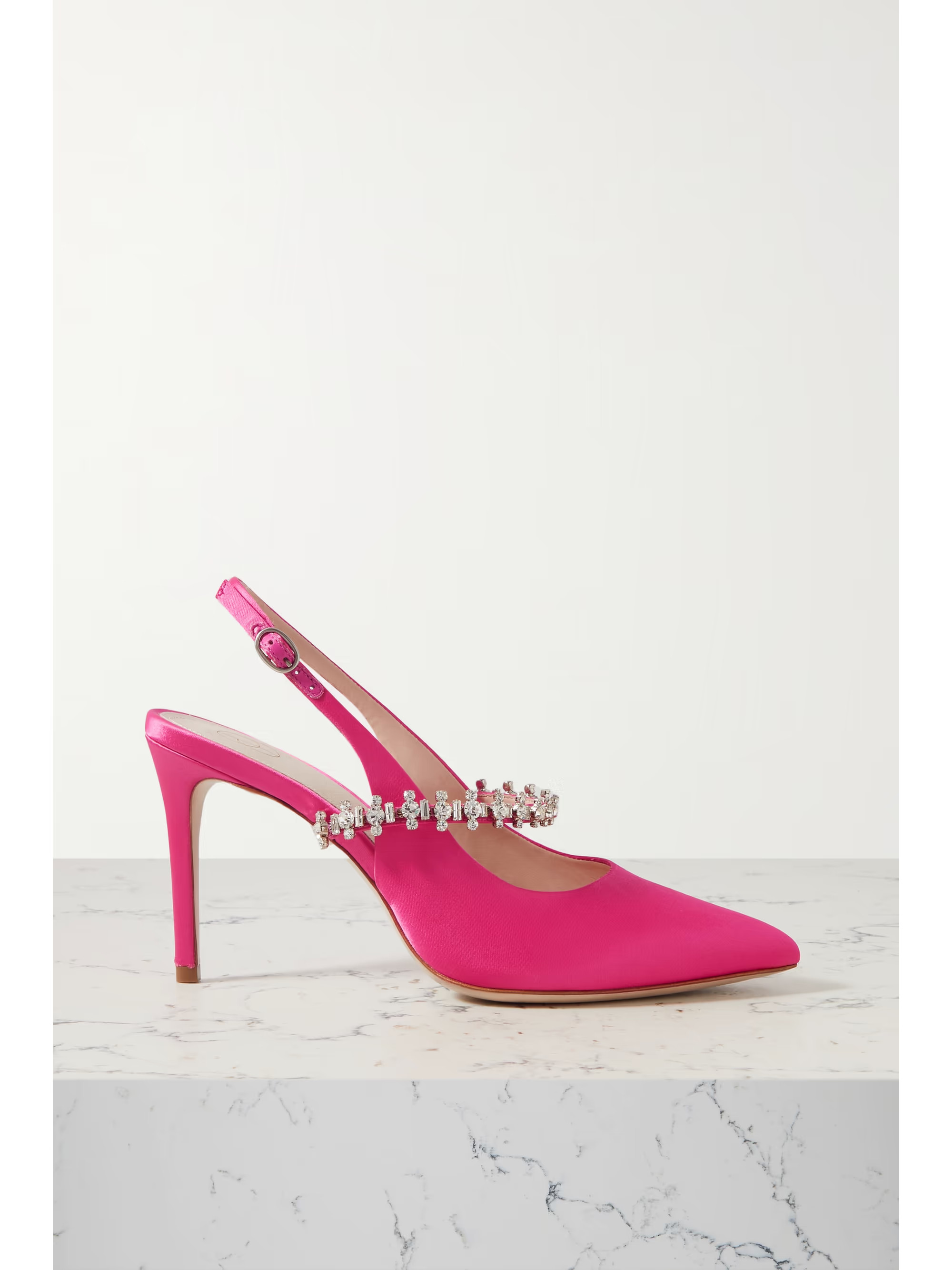 Crystal-embellished satin-twill slingback pumps | NET-A-PORTER (US)