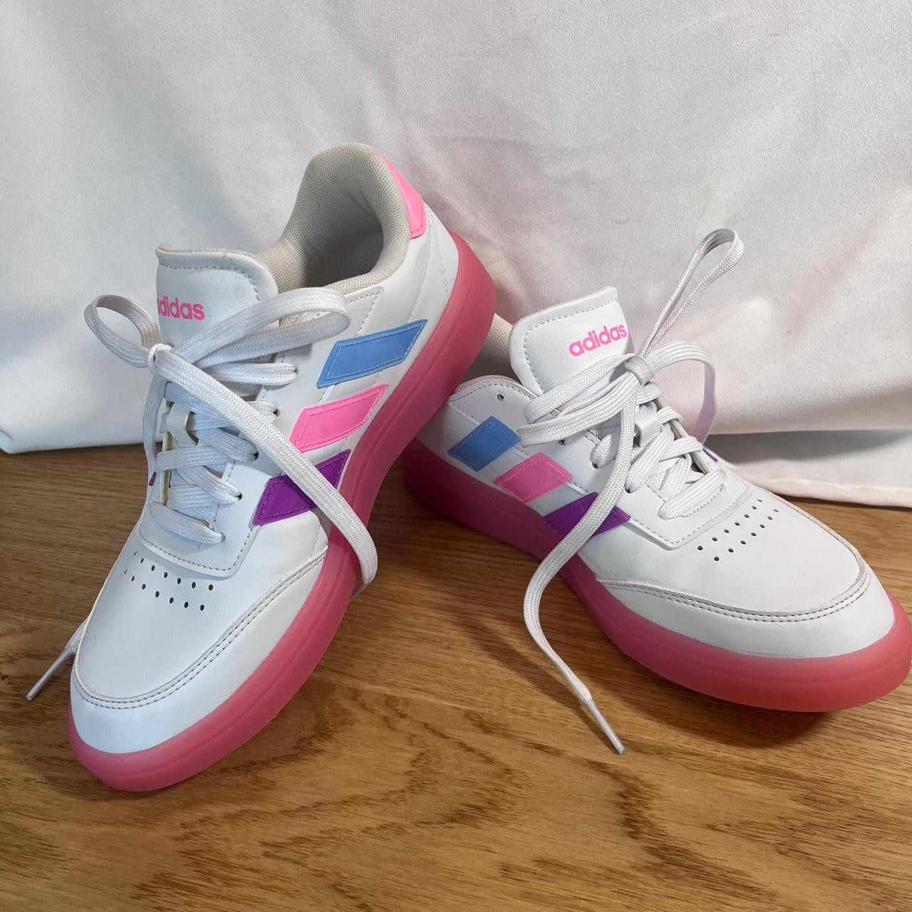 Adidas Kids' Sneakers - White/Pink | Depop US