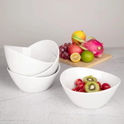 42 OZ Soup Bowls Set of 4, White Ceramic Bowls for Soup Salad Fruits Pasta Popcorn | Wayfair North America