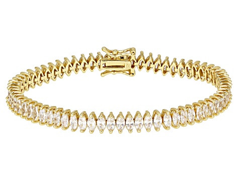 White Cubic Zirconia 18K Yellow Gold Over Silver Bracelet 16.30ctw - DOCLF5A | JTV Jewelry