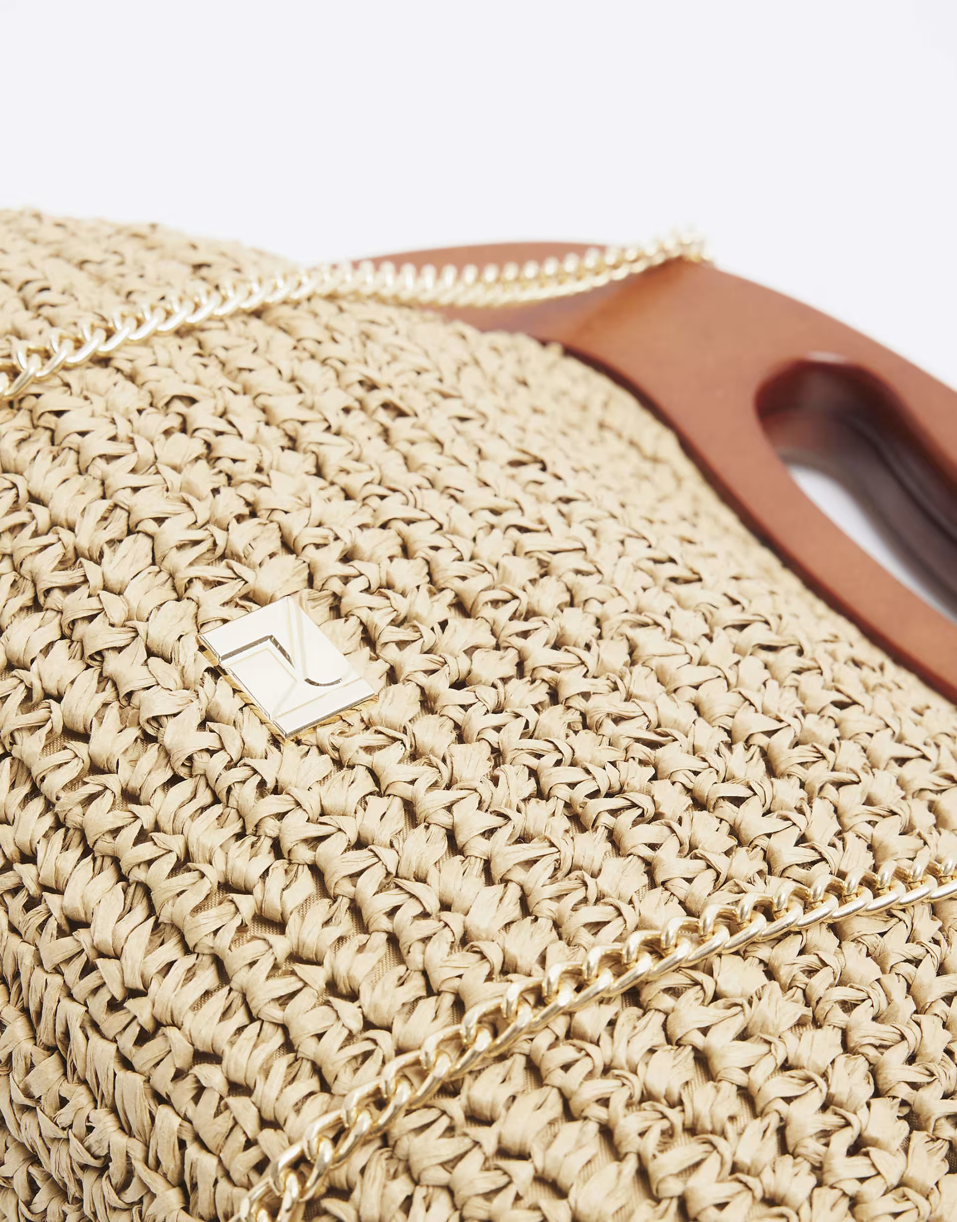 River Island Raffia frame clutch bag in beige | ASOS (Global)