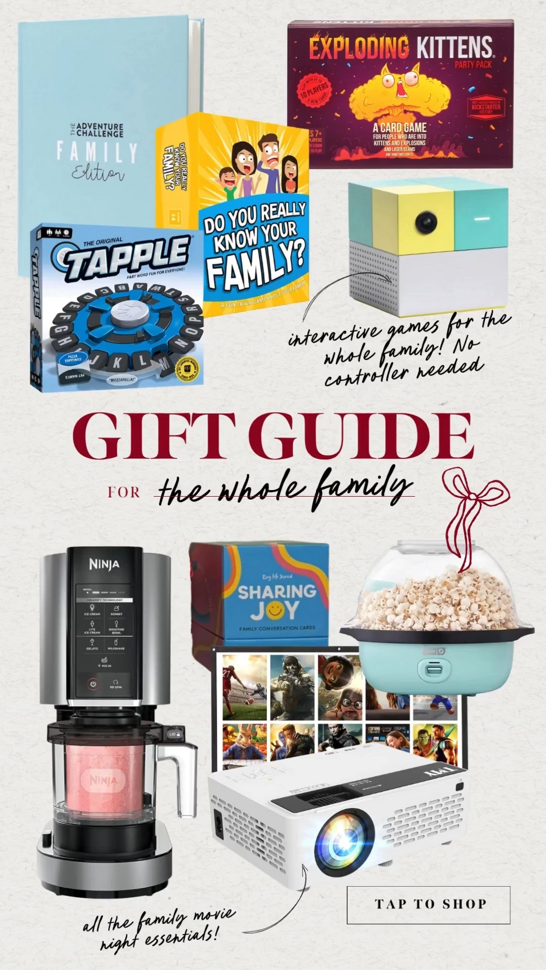 Gifts for the whole family! 
Everything you need for a fun connecting game night or movie night 

#LTKHoliday #LTKGiftGuide #LTKKids