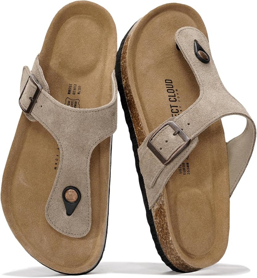 Project Cloud 100% Genuine Leather Thong Sandals & Flip Flops for Women | Amazon (US)