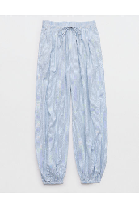 Aerie Seersucker Balloon Pant Women's Monaco Blue L | Aerie