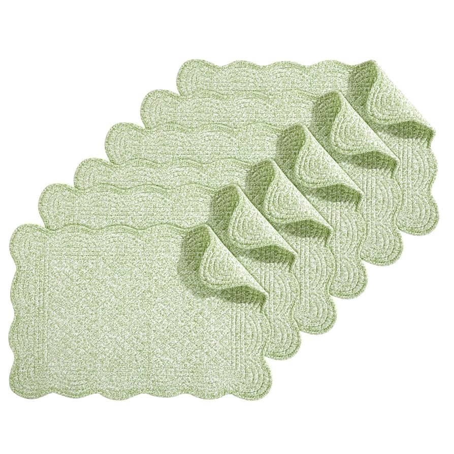 HOMBYS Quilted Placemats Set of 6 Washable-13x18 inches Rectangular Placemats for Kitchen Table-1... | Amazon (US)