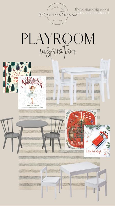 Playroom inspiration with kids table and chairs sets! We love ours! 

Amazon. Playroom. Table and chairs. Kids table and chairs. Kids table. Kids chairs. Christmas books. Kids Christmas books. Rug. Kids room. 

#LTKkids #LTKHoliday #LTKGiftGuide