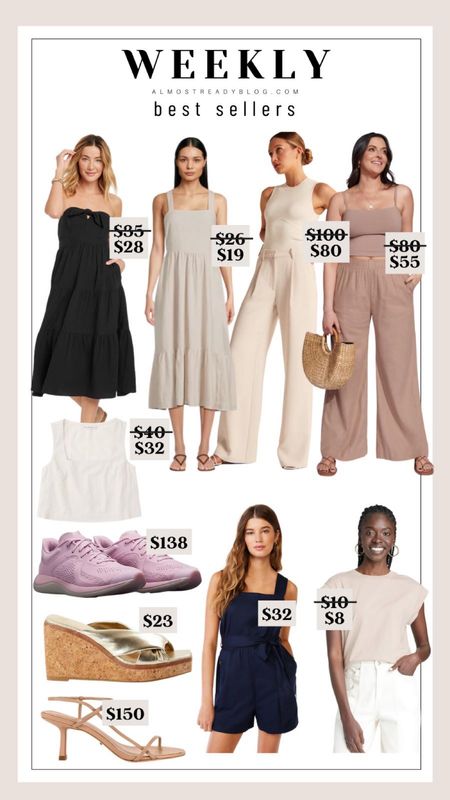 Weekly best sellers wide leg pants summer dress white dress romper wedges summer outfit 

#LTKunder50 #LTKsalealert #LTKunder100