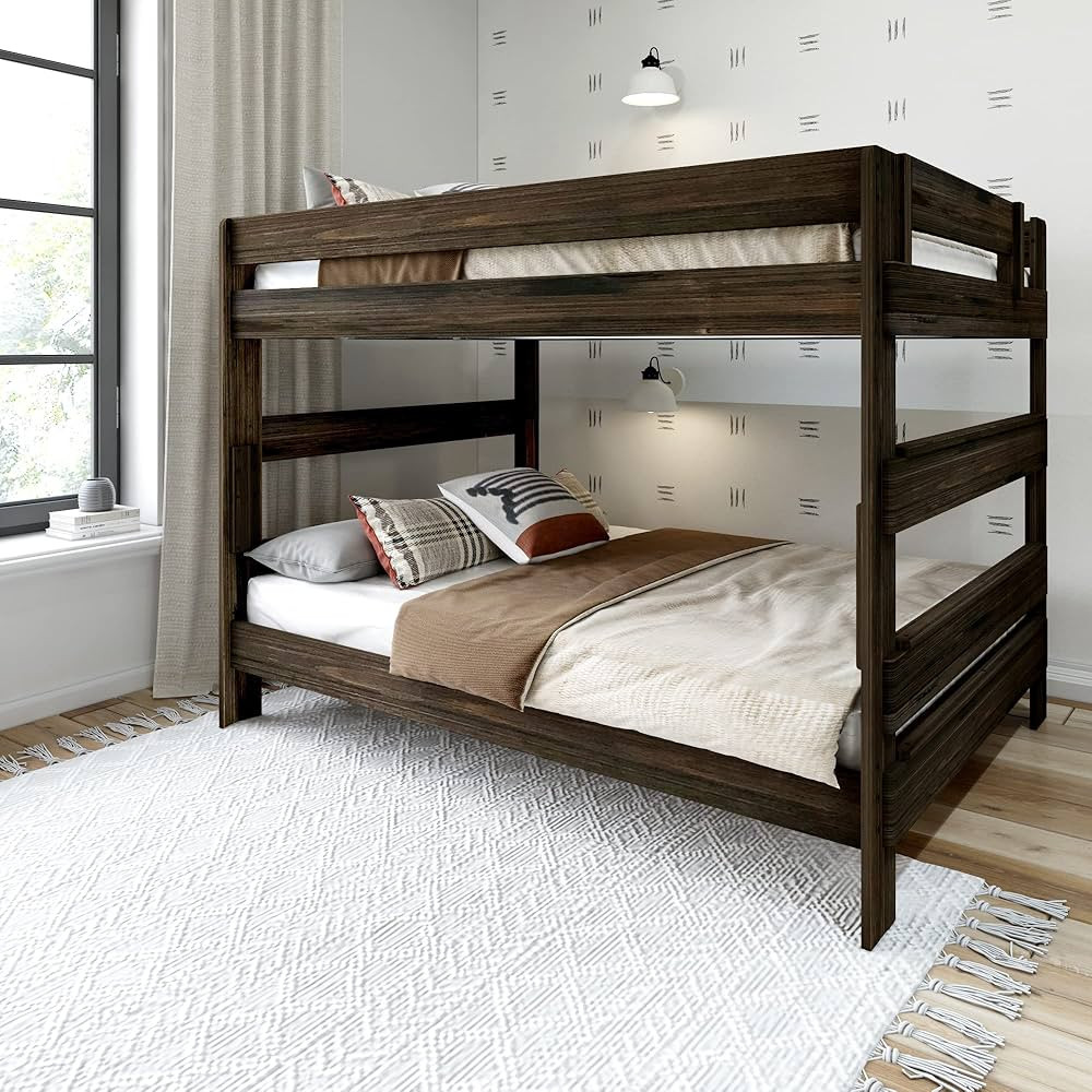 Plank+Beam Rustic Wood Bunk Bed, Solid Wood Queen-Over-Queen Bed Frame, Heavy-Duty Bunk Bed for A... | Amazon (US)