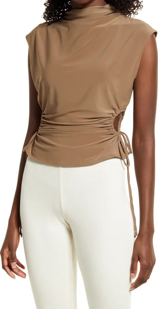 Ruched Cutout Mock Neck Top | Nordstrom