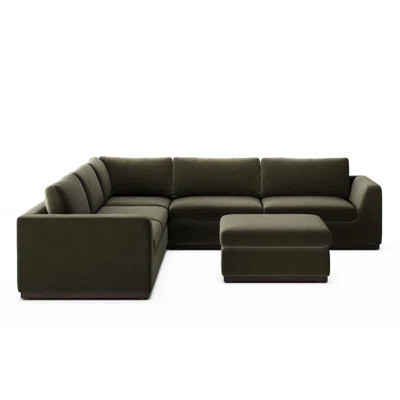 Colt 3PC Sectional W/ Ottoman-Surrey Olive | Perigold